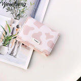 Weiyinxing New Fashion Cow Pu Leather Cartoon Anime Multi-card Slot Short Women Coin Purse Mini Wallet For Outdoor Women Girl Gift