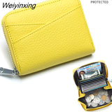 Weiyinxing Women Wallet Genuine Leather Card Holders Female Cowhide Wallets Fashion Small Portable Purses Cute Wallet Coin Bags Clutch