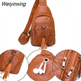 Weiyinxing Women's Bag 2023 Trend Waist Bag Women Shoulder Bags Retro Leather Chest Bag Female Crossbody Handbag Shopper Purse