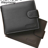 Weiyinxing Leather Wallet Men Clip Cowhide Wallet Men 2023 Brand Coin Wallet Small Clutches Men's Purse Coin Pouch Short Men Wallet