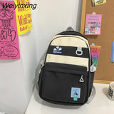 Weiyinxing Fashion Panelled Women Backpack Female Waterproof Nylon Cool Travel Bag Large Capacity Schoolbag for Teenage Girls Bookbag