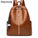 Weiyinxing Women Multifunctional Backpack Female Leather Shoulder Bags School Bag For Teenage Girls Travel Back pack Sac A Dos Femme