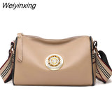 Weiyinxing Women Genuine Leather Handbags Designer Rotating metal lock Ladies Shoulder Bags Fashion New Luxury Brand Female Messenger Bag