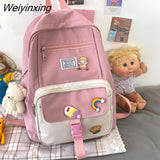 Weiyinxing New Waterproof Buckle Women Backpack Fashion Casual Cute Schoolbag Teenage Girls College Student Bag Shoulder Backpack