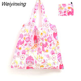 Weiyinxing Large Reusable Shopper Bag Women Handbag Grocery Beach Bag Cute Vegetable Fruit Organizer Washable Strong Nylon Totes Bag