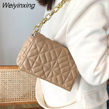 Weiyinxing Designer Women's Underarm Shoulder Bags 2023 Trend Thick Chain Quilted Female Handbag Women Clutch Bags Ladies Hand Bag