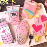 Weiyinxing New Cute Coin Purses Mini PU Leather Card Holder Cartoon Print Wallet Pouch Daily Storage Bag Kawaii Girls Purse Clutch