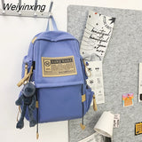 Weiyinxing Large Capacity Fashionable Student Backpack High Quality Boys Girls Nylon Leisure Schoolbag Waterproof Shoulder Pack Cool