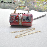 Weiyinxing Crystal Money USD Bags Dollar Design Luxury Diamond Evening Bags Party Purse Clutch Bags Wedding Dinner Purses and Handbags