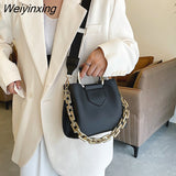 Weiyinxing Chain 2023 Luxury Women's PU Leather Small Crossbody Bags with Short Handle Shoulder Purses and Handbag Casual Fashion Sac