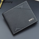 Weiyinxing Men Short Bifold Faux Leather Masculina Billetera Credit ID Card Holder Wallet Billfold Purse Clutch Solid Hombre Business Slim