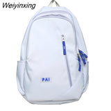 Weiyinxing Girl White Travel School Bag Fashion Cute Female College Backpack Women Nylon Laptop Book Bags Lady Student Backpack Cool