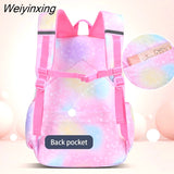 Weiyinxing New School Backpack 1 Grade 3 Years Cute Colorful School Bag for Girls Waterproof Children Kindergarten Small Backpack