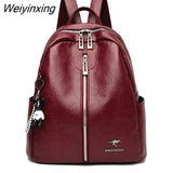 Weiyinxing Women Multifunctional Backpack Female Leather Shoulder Bags School Bag For Teenage Girls Travel Back pack Sac A Dos Femme