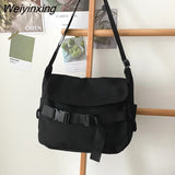 Weiyinxing Designer Women's Handbags Large Capacity Solid Women Shoulder Bags Korean Fashion Canvas Casual Female Bags Crossbody