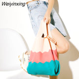 Weiyinxing Women Bag Designer Bag Color Matching Knitted Bag Advanced Texture Bag Handbag 2023 Women's Bags Hand Bag Tote Bag Beach Bags