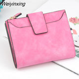 Weiyinxing Fashion Lady Letter Wallet Zipper Short Clutch Solid Vintage Matte Women Wallet Fashion Small Female Purse Short Purse