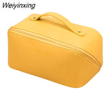 Weiyinxing Large Travel Cosmetic Bag For Women Leather Make Up Organizer Toiletry Kit Bags Female Makeup Accessories Pouch Case Storage