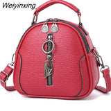 Weiyinxing Leather Round Handbag Shoulder Bag Fashion Womens Crossbody Bags Ladies Totes Messenger Bags Purses Handbags Satchels