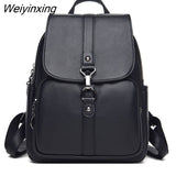 Weiyinxing New Women High Quality Leather Backpacks Female Shoulder Bag Sac A Dos Ladies Travel Bagpack Mochilas School Bags for Girls