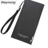 Weiyinxing Leather Fashion Women's Wallet Solid Color Zipper Long Wallet Simple Personality Women's Handbags Coin Purse Mobile Phone Bag