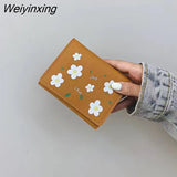 Weiyinxing Women Embroidery Short Wallet Female Large Capacity Coin Purse fold Card Holder Ladies Multifunction Fashion Purse