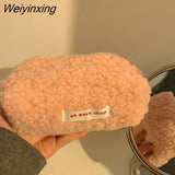 Weiyinxing Hair Cosmetic Bag Plush Storage Bag Cute Stationery Bag Large Capacity Stationery Cosmetic Storage Bag