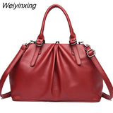 Weiyinxing Women Large Capacity Shoulder Crossbody Bags High Quality Soft Leather Ladies Handbags Luxury Designer Female Messenger Tote Sac