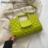 Weiyinxing Women's Vintage Chain Strap Crossbody Bags For Women Brand Totes Designer Trend Handbags And Purses Fashion Plaid Shoulder Bag