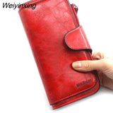 Weiyinxing Women's Wallet Made of Leather Wallets Three Fold VINTAGE Womens Purses Mobile Phone Purse Female Coin Purse Carteira Feminina