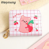 Weiyinxing Women Cute Cat Wallet Small Zipper Girl Wallet Brand Designed Pu Leather Women Coin Purse Female Card Holder Wallet Billetera