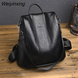 Weiyinxing New Fashion Brand High Quality Leather Backpacks Casual For School Teenagers Girls Large Capacity Travel Ladies Backpacks