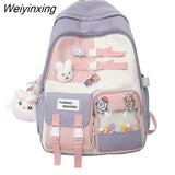 Weiyinxing Teenage Girls College Student Backpacks Large Capacity Women Schoolbag Simple Fashion Female Laptop Backpack Cute Boy Bag