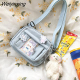 Weiyinxing One Shoulder Bag Canvas Bag College Student Class Bag Crossbody Bag Female Bag Crossbody Small Square Bag