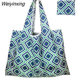 Weiyinxing Large Reusable Shopper Bag Women Handbag Grocery Beach Bag Cute Vegetable Fruit Organizer Washable Strong Nylon Totes Bag