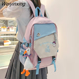 Weiyinxing Teenage Girl College Student Backpack Fashion Women Laptop Backpack Large Capacity Female Schoolbag Waterproof Travel Bag