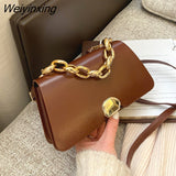 Weiyinxing British Fashion Simple Small Square Bag Women's Designer Handbag High-quality PU Leather Chain Mobile Phone Shoulder Bags