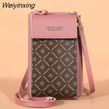 Weiyinxing Women Wallet Solid Color Small Shoulder Bag Multi-Function Letter Phone Money Wallets Pocket Bags Clutch Organizer Storage