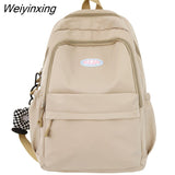 Weiyinxing Trendy Women Solid Color College Backpack Girl Leisure Nylon School Bag New Lady Cute Laptop Fashion Female Travel Book Bag