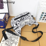 Weiyinxing Product Large Capacity Fashionable Girl Inclined Shoulder Bag Casual Messenger Single-shoulder Bag Schoolgirl Schoolbag Cool