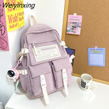 Weiyinxing Multipocket Nylon Women Backpack Female Big Waterproof Back Bag Portable School Backpack For Girl Student Schoolbag Cool