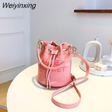 Weiyinxing The Bucket Bags for Women 2023 New Luxury Designer Vintage Small Women Shoulder Crossbody Bags Pu Leather Handbags Totes