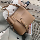 Weiyinxing buckets bag for women designer shoulder bags luxury soft pu leather crossbody bag large capacity tote ladies big purses