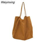 Weiyinxing Luxury Designer Handbag Large Capacity Minimalist Style Ladies Shoulder Bag Casual Canvas Bag Solid Color Tote Bag Large Bag