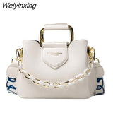 Weiyinxing New Women Top-handle Mini Bucket Bag Pure Color Luxury Designer Handbags Quality Leather Messenger Shoulder Cross Bag