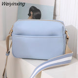 Weiyinxing Women's Bag 2023 Trend Women Crossbody Bags Wide Fabric Strap Crossbody Bag Ladies Fashion Handbags Leather Women Shoulder Bags