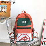 Weiyinxing Fashion Panelled Letter Printing Backpack High Quality Waterproof Nylon Women Backpack Student Couples Schoolbag Bookbag