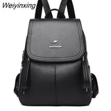Weiyinxing Women Backpack Large Capacity School Bags for Teenagers Girls Leather School Backpack Lady Shoulder Bag Sac A Dos