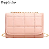 Weiyinxing Style Small Shoulder Bags For Women Solid Color Leather Mini Chain Crossbody Bag Female Phone Purse Casual Messenger Bags