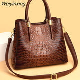 Weiyinxing Crocodile pattern Leather Shoulder Crossbody Bags for Women 2023 3 Layer Large Capacity Ladies Handbag Luxury Totes Sac